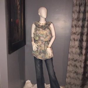 ⚡️A’reve Multicolored Sleeveless Ruffle Tunic NWOT